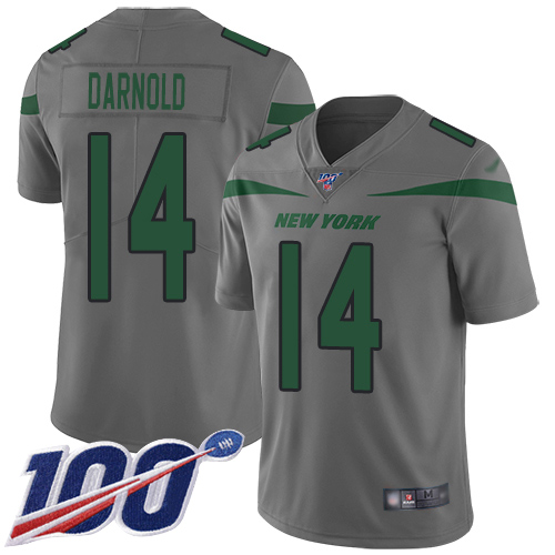 New York Jets Limited Gray Youth Sam Darnold Jersey NFL Football #14 100th Season Inverted Legend